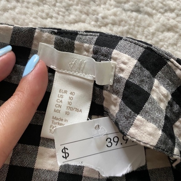 NWT H&M Black and White Checker Ruffle Mini Skirt - Picture 3 of 4